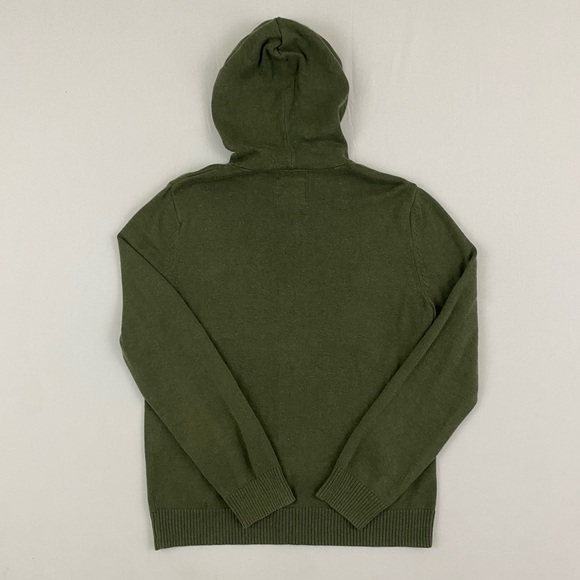 Express Army Green 100% Cotton Utility Cardigan with Hood - Picture 5 of 5